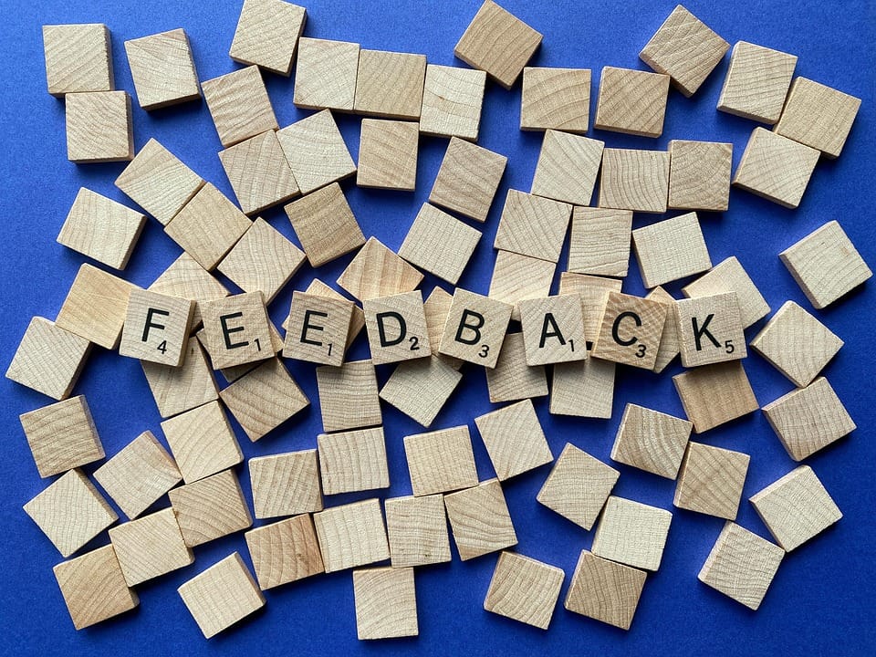 A Wood written feedback on it.